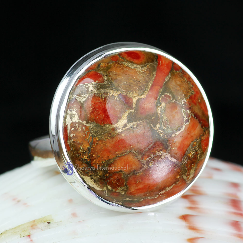 RED COPPER TURQUOISE C - RCT995- 925 STERLING SILVER RED COPPER TURQUOISE GEMSTONE TRENDY